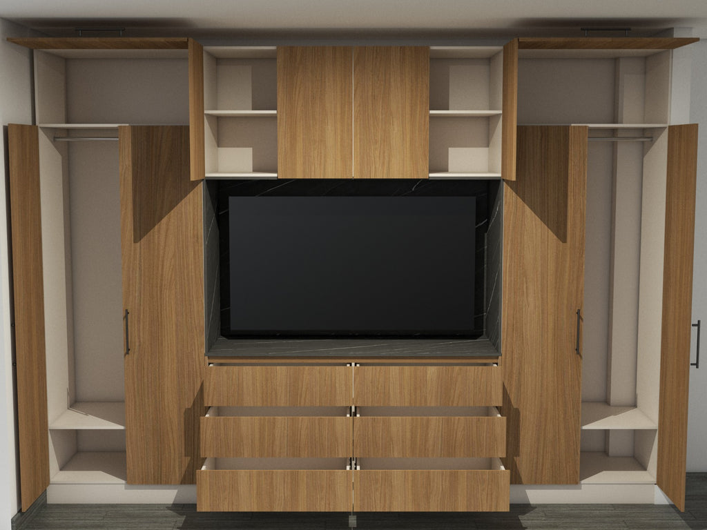 Closet con espacio para pantalla