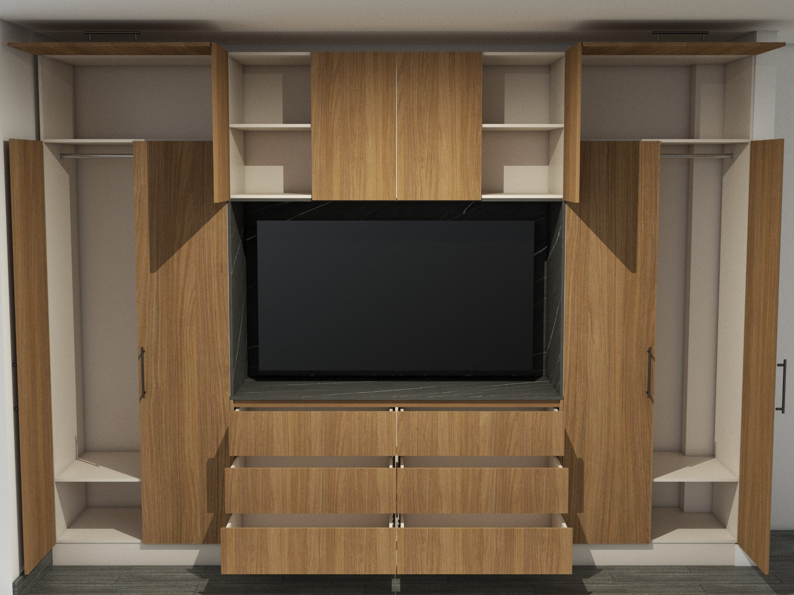 Closet con espacio para pantalla